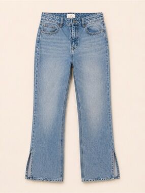 H&M Light Blue Flare Jeans with Ankle Slits